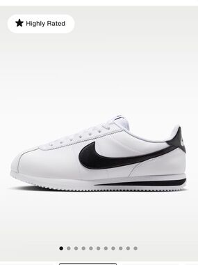 Nike White Leather Cortez with Black Swoosh